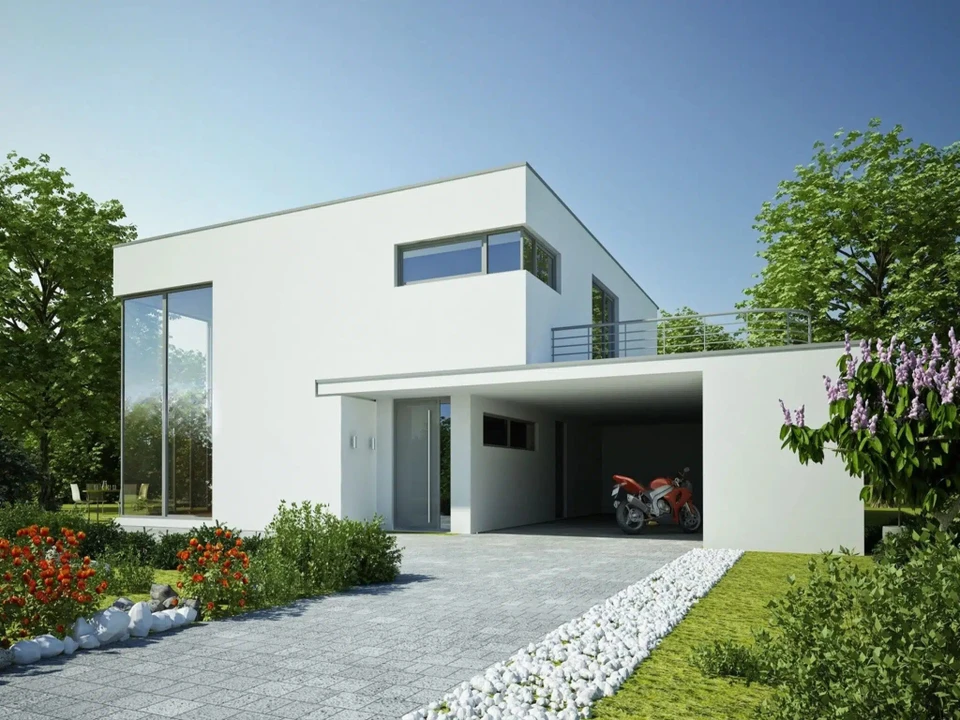 Jardin extérieur avec muret en pierres sèches de différentes tailles et couleurs, certaines couvertes de mousse